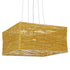 GloboStar® LONG BAY 01629 Vintage Κρεμαστό Φωτιστικό Οροφής Πολύφωτο Καφέ Ξύλινο Rattan Μ40 x Π40 x Υ22.5cm - ledmania.gr