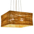 GloboStar® LONG BAY 01629 Vintage Κρεμαστό Φωτιστικό Οροφής Πολύφωτο Καφέ Ξύλινο Rattan Μ40 x Π40 x Υ22.5cm - ledmania.gr