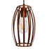 GloboStar® ZEBRA 01639 Vintage Industrial Κρεμαστό Φωτιστικό Οροφής Μονόφωτο Καφέ Σκουριά Μεταλλικό Πλέγμα Φ15 x Υ25cm - ledmania.gr