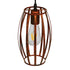 GloboStar® ZEBRA 01639 Vintage Industrial Κρεμαστό Φωτιστικό Οροφής Μονόφωτο Καφέ Σκουριά Μεταλλικό Πλέγμα Φ15 x Υ25cm - ledmania.gr