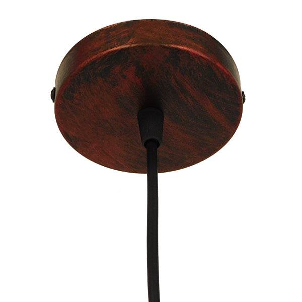 GloboStar® ZEBRA 01639 Vintage Industrial Κρεμαστό Φωτιστικό Οροφής Μονόφωτο Καφέ Σκουριά Μεταλλικό Πλέγμα Φ15 x Υ25cm - ledmania.gr