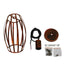 GloboStar® ZEBRA 01639 Vintage Industrial Κρεμαστό Φωτιστικό Οροφής Μονόφωτο Καφέ Σκουριά Μεταλλικό Πλέγμα Φ15 x Υ25cm - ledmania.gr