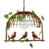 GloboStar® LIBELLULA 01642 Vintage Industrial Κρεμαστό Φωτιστικό Οροφής Μονόφωτο Καφέ Σκουριά Μεταλλικό Πλέγμα Μ48.5 x Π42 x Y37.5cm - ledmania.gr