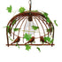 GloboStar® LIBELLULA 01642 Vintage Industrial Κρεμαστό Φωτιστικό Οροφής Μονόφωτο Καφέ Σκουριά Μεταλλικό Πλέγμα Μ48.5 x Π42 x Y37.5cm - ledmania.gr