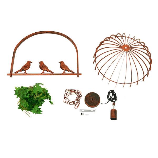 GloboStar® LIBELLULA 01642 Vintage Industrial Κρεμαστό Φωτιστικό Οροφής Μονόφωτο Καφέ Σκουριά Μεταλλικό Πλέγμα Μ48.5 x Π42 x Y37.5cm - ledmania.gr