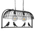 GloboStar® FACET 01643 Vintage Industrial Κρεμαστό Φωτιστικό Οροφής Δίφωτο Μαύρο Μεταλλικό Πλέγμα Μ73.6 x Π37.5 x Y38cm - ledmania.gr