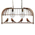 GloboStar® CABALBI 01645 Vintage Industrial Κρεμαστό Φωτιστικό Οροφής Δίφωτο Καφέ Σκουριά Μεταλλικό Πλέγμα Μ73.6 x Π37.5 x Y38.5cm - ledmania.gr