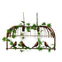 GloboStar® CABALBI 01645 Vintage Industrial Κρεμαστό Φωτιστικό Οροφής Δίφωτο Καφέ Σκουριά Μεταλλικό Πλέγμα Μ73.6 x Π37.5 x Y38.5cm - ledmania.gr