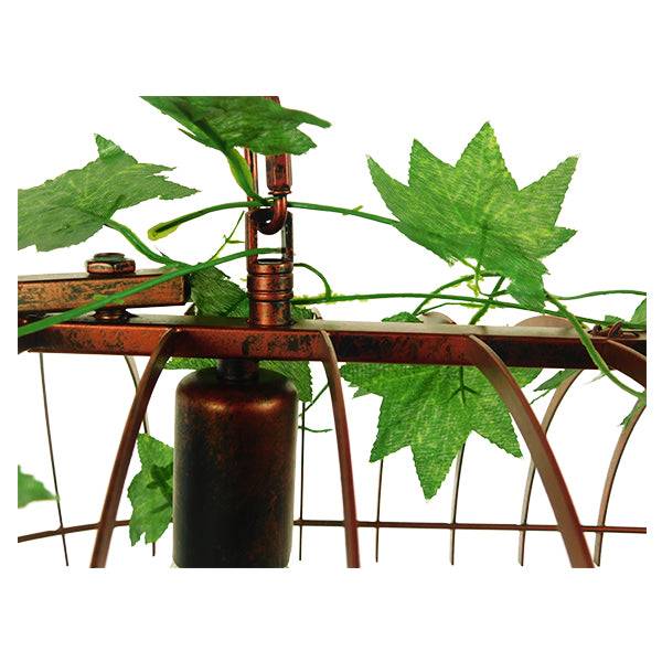 GloboStar® CABALBI 01645 Vintage Industrial Κρεμαστό Φωτιστικό Οροφής Δίφωτο Καφέ Σκουριά Μεταλλικό Πλέγμα Μ73.6 x Π37.5 x Y38.5cm - ledmania.gr