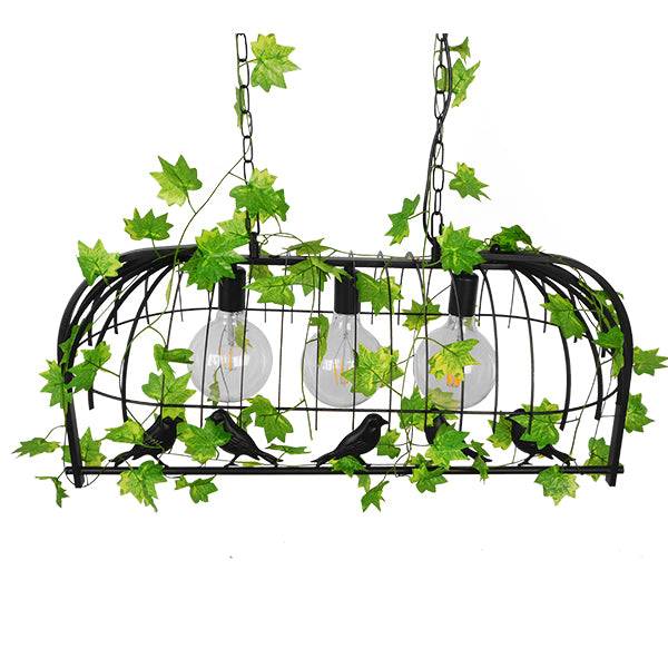 GloboStar® JUDE 01646 Vintage Industrial Κρεμαστό Φωτιστικό Οροφής Τρίφωτο Μαύρο Μεταλλικό Πλέγμα Μ85.5 x Π37.5 x Y38cm - ledmania.gr