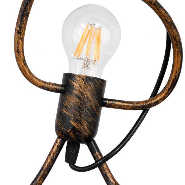 GloboStar® LITTLE MAN 01653 Μοντέρνο Κρεμαστό Φωτιστικό Οροφής Μονόφωτο Καφέ Σκουριά Μεταλλικό Φ20 x Υ40cm - ledmania.gr