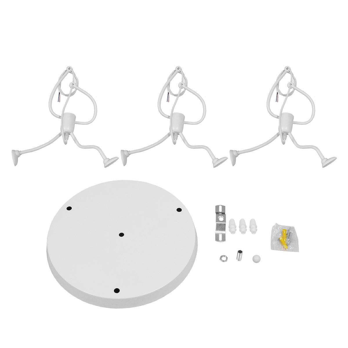 GloboStar® FIGURE 10001654 Μοντέρνο Κρεμαστό Παιδικό Φωτιστικό Οροφής Τρίφωτο Λευκό Μεταλλικό Φιγούρα Φ45 x Υ40cm - ledmania.gr
