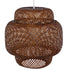 GloboStar® MALDIVES 01658 Vintage Κρεμαστό Φωτιστικό Οροφής Μονόφωτο Καφέ Σκούρο Ξύλινο Bamboo Φ56 x Υ54cm - ledmania.gr