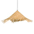 GloboStar® RICEHAT 01666 Vintage Κρεμαστό Φωτιστικό Οροφής Μονόφωτο Μπέζ Ξύλινο Ψάθινο Bamboo Φ70 x Υ25cm - ledmania.gr