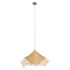 GloboStar® RICEHAT 01666 Vintage Κρεμαστό Φωτιστικό Οροφής Μονόφωτο Μπέζ Ξύλινο Ψάθινο Bamboo Φ70 x Υ25cm - ledmania.gr