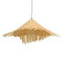 GloboStar® RICEHAT 01666 Vintage Κρεμαστό Φωτιστικό Οροφής Μονόφωτο Μπέζ Ξύλινο Ψάθινο Bamboo Φ70 x Υ25cm - ledmania.gr