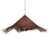 GloboStar® RICEHAT 01667 Vintage Κρεμαστό Φωτιστικό Οροφής Μονόφωτο Καφέ Σκούρο Ξύλινο Ψάθινο Bamboo Φ70 x Υ25cm - ledmania.gr