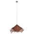 GloboStar® RICEHAT 01667 Vintage Κρεμαστό Φωτιστικό Οροφής Μονόφωτο Καφέ Σκούρο Ξύλινο Ψάθινο Bamboo Φ70 x Υ25cm - ledmania.gr