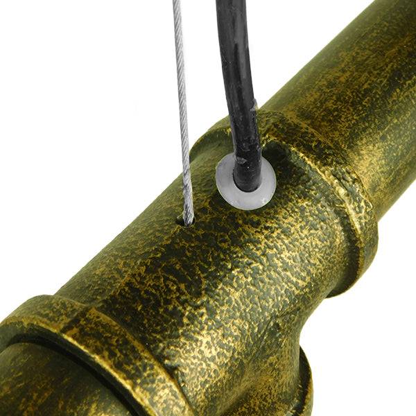 GloboStar® DUCT 01669 Vintage Industrial Κρεμαστό Φωτιστικό Οροφής Πολύφωτο Μπρούτζινο Μεταλλικό Ράγα Μ92 x Π5 x Y8cm - ledmania.gr