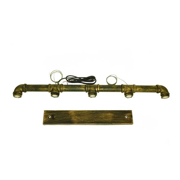 GloboStar® DUCT 01669 Vintage Industrial Κρεμαστό Φωτιστικό Οροφής Πολύφωτο Μπρούτζινο Μεταλλικό Ράγα Μ92 x Π5 x Y8cm - ledmania.gr