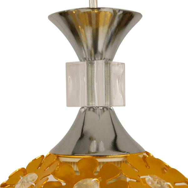 GloboStar® MARGARO 01671 Μοντέρνο Κρεμαστό Φωτιστικό Οροφής Τρίφωτο Χρυσό Μεταλλικό με Κρύσταλλα Μ64 x Π18 x Υ24cm - ledmania.gr