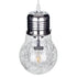 GloboStar® LAMP 01676 Μοντέρνο Κρεμαστό Φωτιστικό Οροφής Μονόφωτο Ασημί Νίκελ Μεταλλικό Διάφανο Γυαλί Φ15 x Υ27cm - ledmania.gr