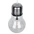 GloboStar® LAMP 01677 Μοντέρνο Κρεμαστό Φωτιστικό Οροφής Μονόφωτο Ασημί Νίκελ Μεταλλικό Διάφανο Γυαλί Φ30 x Υ52cm - ledmania.gr
