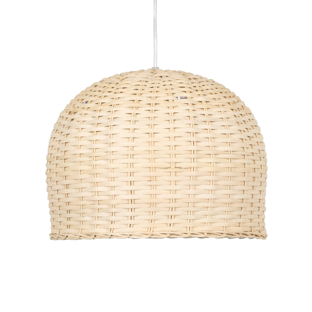 GloboStar® BERMUDA 01708 Μοντέρνο Κρεμαστό Φωτιστικό Οροφής Μονόφωτο 1 x E27 Μπεζ Μπαμπού Καμπάνα D31 x H22cm - ledmania.gr