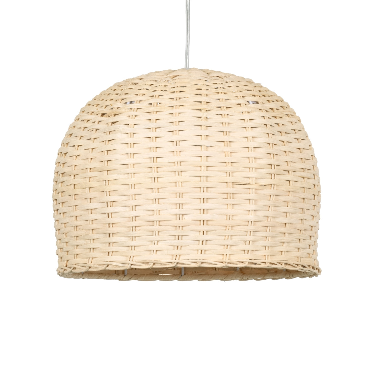 GloboStar® BERMUDA 01708 Μοντέρνο Κρεμαστό Φωτιστικό Οροφής Μονόφωτο 1 x E27 Μπεζ Μπαμπού Καμπάνα D31 x H22cm - ledmania.gr