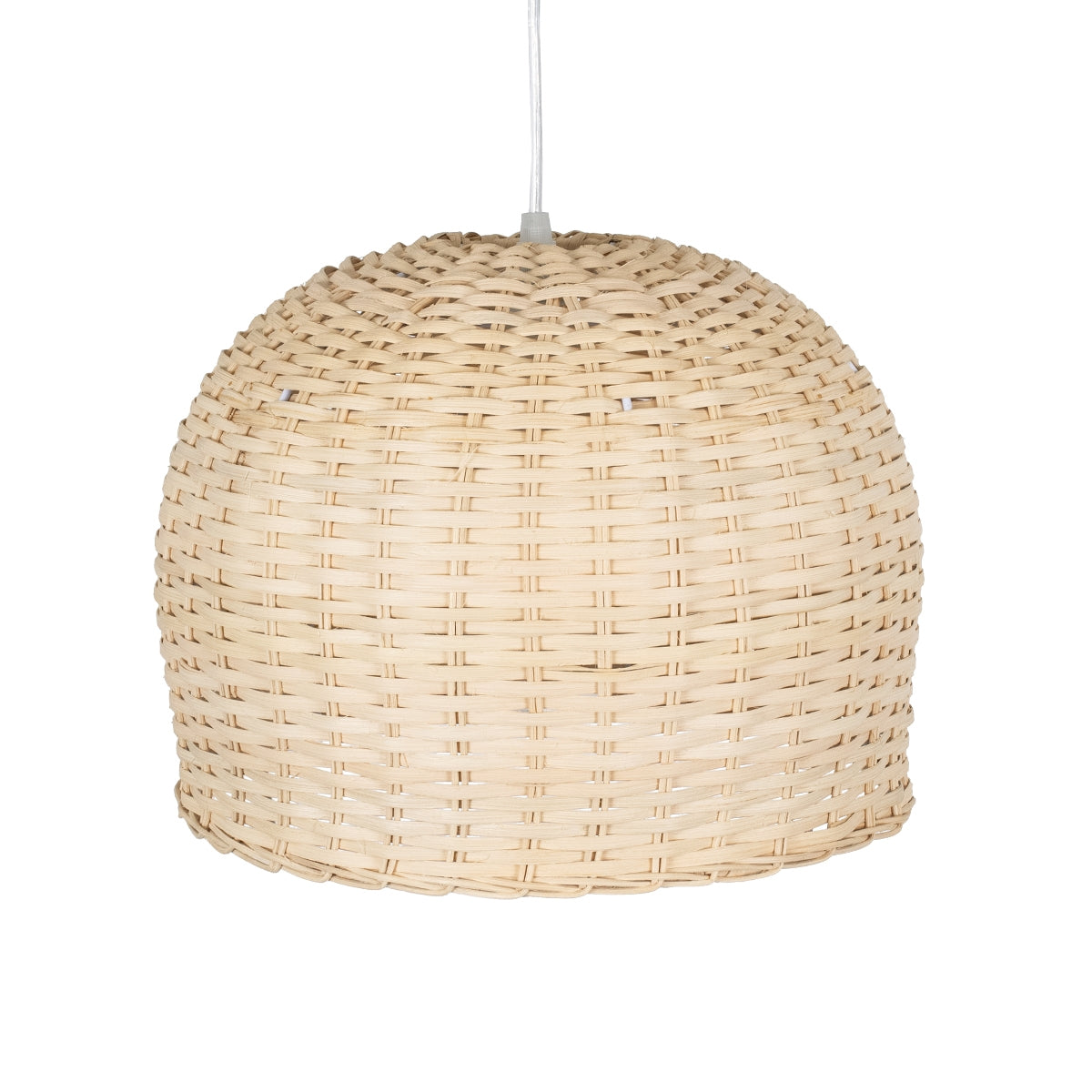 GloboStar® BERMUDA 01708 Μοντέρνο Κρεμαστό Φωτιστικό Οροφής Μονόφωτο 1 x E27 Μπεζ Μπαμπού Καμπάνα D31 x H22cm - ledmania.gr