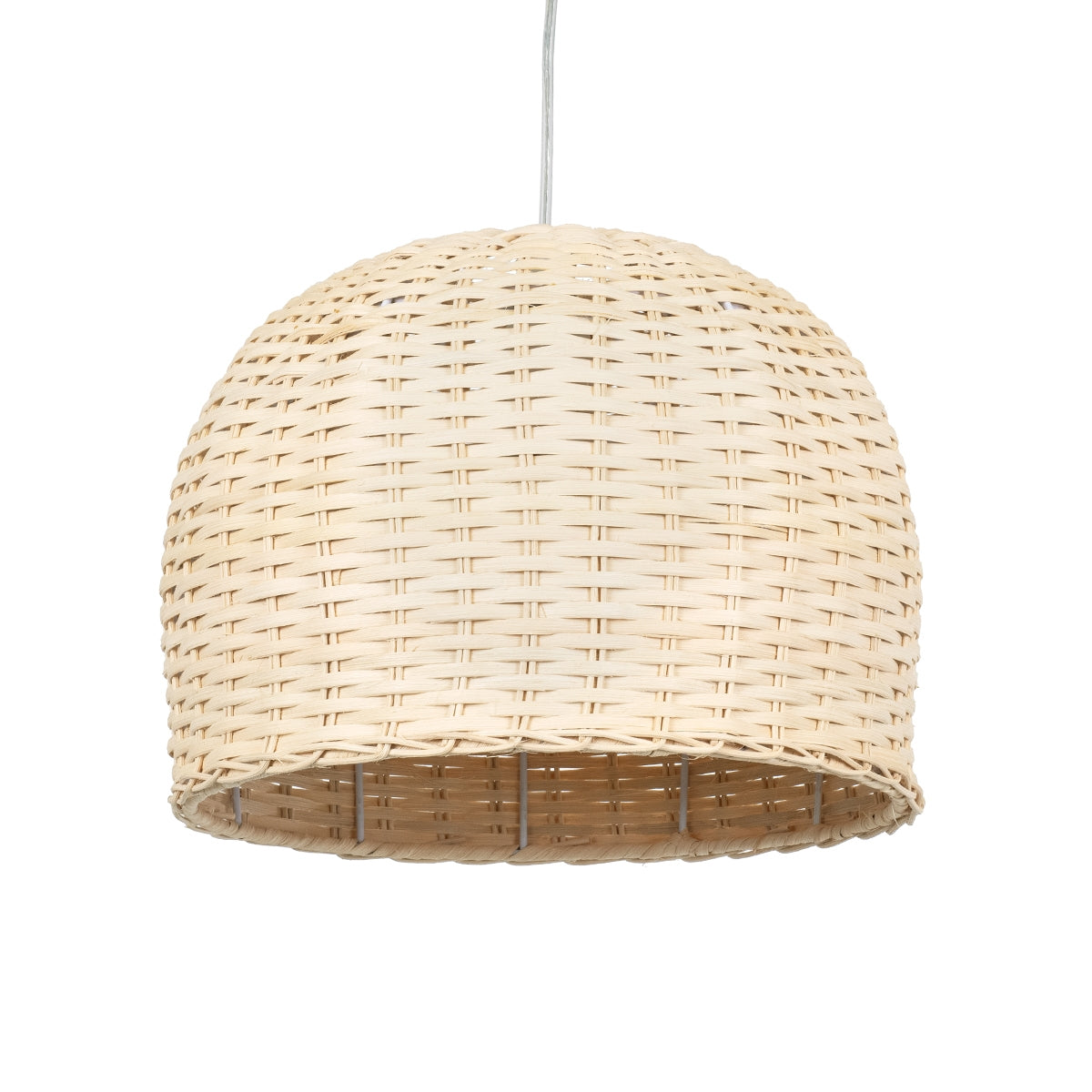 GloboStar® BERMUDA 01708 Μοντέρνο Κρεμαστό Φωτιστικό Οροφής Μονόφωτο 1 x E27 Μπεζ Μπαμπού Καμπάνα D31 x H22cm - ledmania.gr