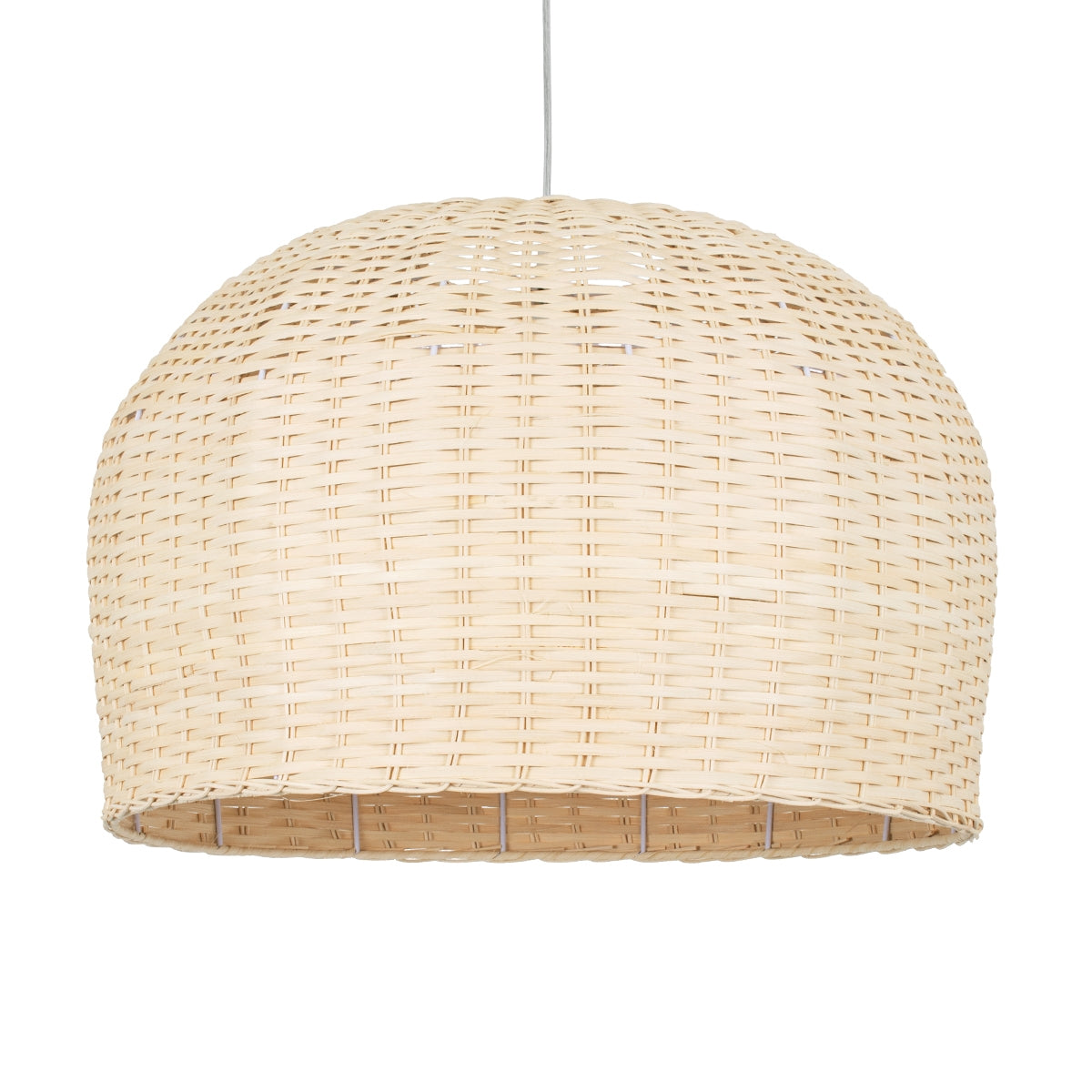 GloboStar® BERMUDA 01709 Μοντέρνο Κρεμαστό Φωτιστικό Οροφής Μονόφωτο 1 x E27 Μπεζ Μπαμπού Καμπάνα D50 x H34cm - ledmania.gr