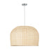 GloboStar® BERMUDA 01709 Μοντέρνο Κρεμαστό Φωτιστικό Οροφής Μονόφωτο 1 x E27 Μπεζ Μπαμπού Καμπάνα D50 x H34cm - ledmania.gr