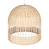 GloboStar® LUCIA 01725 Μοντέρνο Κρεμαστό Φωτιστικό Οροφής Μονόφωτο 1 x E27 Μπεζ Μπαμπού Καμπάνα D40 x H34cm - ledmania.gr