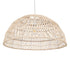 GloboStar® CANARY 01728 Μοντέρνο Κρεμαστό Φωτιστικό Οροφής Μονόφωτο 1 x E27 Μπεζ Μπαμπού Καμπάνα D60 x H29cm - ledmania.gr