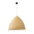 GloboStar® AQUATIC 01743 Boho Κρεμαστό Φωτιστικό Οροφής Μονόφωτο 1 x E27 AC220-240V IP20 - Φ60 x Υ60cm - Μπεζ Ξύλινο Μπαμπού Πλέγμα Καμπάνα - 5 Χρόνια Εγγύηση - ledmania.gr