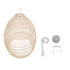 GloboStar® MALIBU 01810 Μοντέρνο Κρεμαστό Φωτιστικό Οροφής Μονόφωτο 1 x E27 Μπεζ Μπαμπού Καμπάνα D57 x H75cm - ledmania.gr