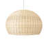 GloboStar® RAITO 01825 Boho Κρεμαστό Φωτιστικό Οροφής Μονόφωτο 1 x E27 AC220-240V IP20 - Φ60 x Υ40cm - Μπεζ Ξύλινο Μπαμπού Πλέγμα Καμπάνα - 5 Χρόνια Εγγύηση - ledmania.gr
