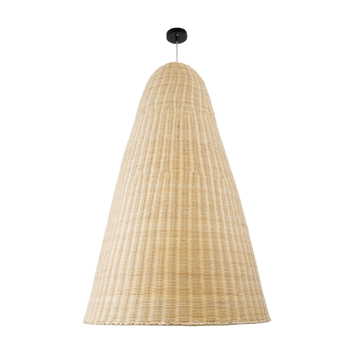 GloboStar® MAHANA 01827 Boho Κρεμαστό Φωτιστικό Οροφής Μονόφωτο 1 x E27 AC220-240V IP20 - Φ80 x Υ130cm - Μπεζ Ξύλινο Ρατάν Πλέγμα - 5 Χρόνια Εγγύηση - ledmania.gr