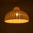 GloboStar® AFURU 01828 Boho Κρεμαστό Φωτιστικό Οροφής Μονόφωτο 1 x E27 AC220-240V IP20 - Φ60 x Υ40cm - Μπεζ Ξύλινο Μπαμπού Πλέγμα Καμπάνα - 5 Χρόνια Εγγύηση - ledmania.gr