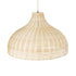 GloboStar® AFURU 01828 Boho Κρεμαστό Φωτιστικό Οροφής Μονόφωτο 1 x E27 AC220-240V IP20 - Φ60 x Υ40cm - Μπεζ Ξύλινο Μπαμπού Πλέγμα Καμπάνα - 5 Χρόνια Εγγύηση - ledmania.gr