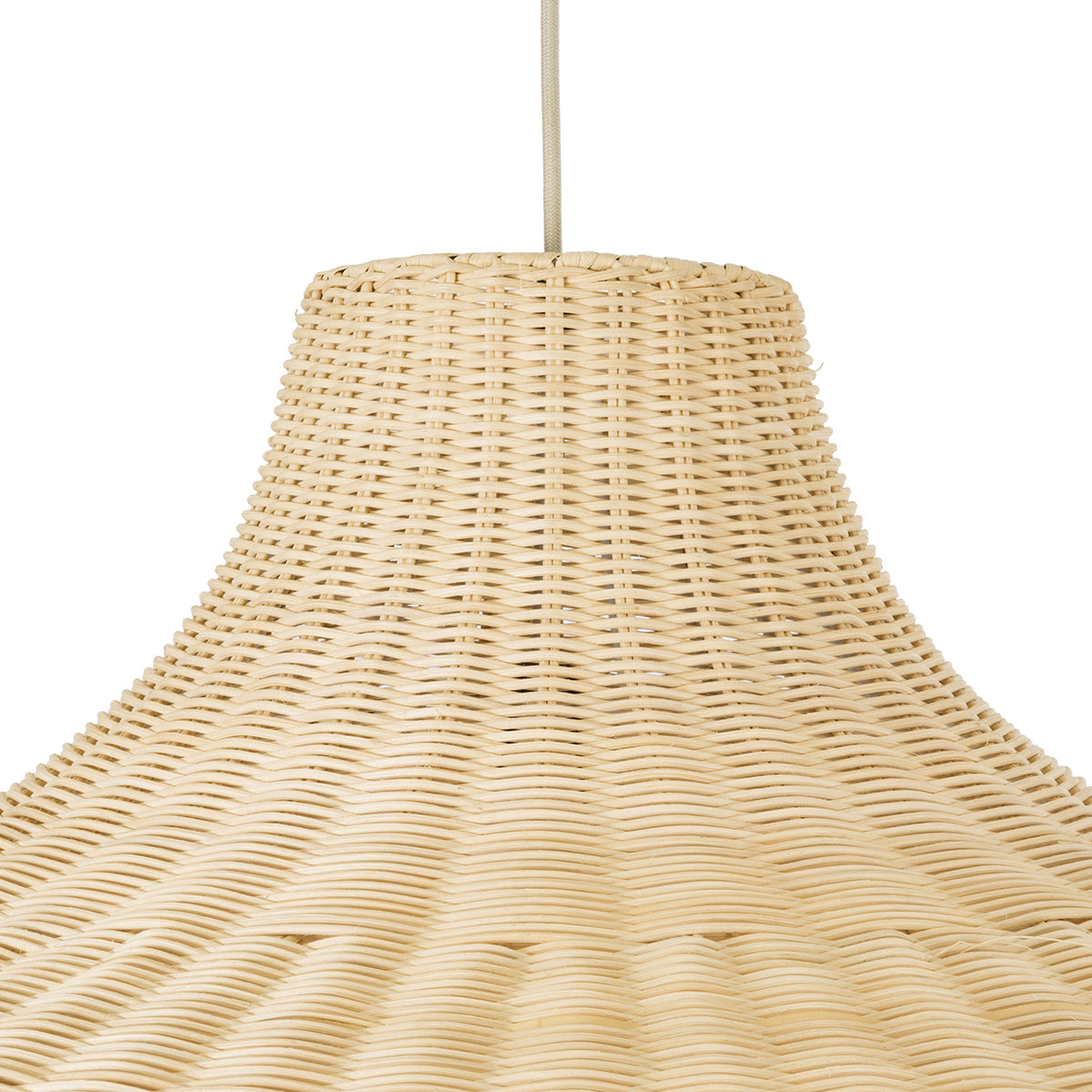 GloboStar® AFURU 01829 Boho Κρεμαστό Φωτιστικό Οροφής Μονόφωτο 1 x E27 AC220-240V IP20 - Φ100 x Υ60cm - Μπεζ Ξύλινο Μπαμπού Πλέγμα Καμπάνα - 5 Χρόνια Εγγύηση - ledmania.gr