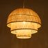GloboStar® HIROKA 01836 Boho Κρεμαστό Φωτιστικό Οροφής Μονόφωτο 1 x E27 AC220-240V IP20 - Φ60 x Υ50cm - Μπεζ Ξύλινο Μπαμπού Πλέγμα - 5 Χρόνια Εγγύηση - ledmania.gr