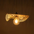 GloboStar® MELEMELE 01839 Boho Κρεμαστό Φωτιστικό Οροφής Μονόφωτο 1 x E27 AC220-240V IP20 - Φ35 x Υ4cm - Μπεζ Ξύλινο Μπαμπού Πλέγμα - 5 Χρόνια Εγγύηση - ledmania.gr