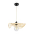 GloboStar® MELEMELE 01839 Boho Κρεμαστό Φωτιστικό Οροφής Μονόφωτο 1 x E27 AC220-240V IP20 - Φ35 x Υ4cm - Μπεζ Ξύλινο Μπαμπού Πλέγμα - 5 Χρόνια Εγγύηση - ledmania.gr