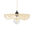 GloboStar® MELEMELE 01839 Boho Κρεμαστό Φωτιστικό Οροφής Μονόφωτο 1 x E27 AC220-240V IP20 - Φ35 x Υ4cm - Μπεζ Ξύλινο Μπαμπού Πλέγμα - 5 Χρόνια Εγγύηση - ledmania.gr