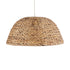 GloboStar® MANGATA 01847 Boho Κρεμαστό Φωτιστικό Οροφής Μονόφωτο 1 x E27 AC220-240V IP20 - Φ60 x Υ28cm - Μπεζ Καφέ Ξύλινο Μπαμπού Πλέγμα Καμπάνα - 5 Χρόνια Εγγύηση - ledmania.gr