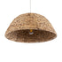 GloboStar® MANGATA 01847 Boho Κρεμαστό Φωτιστικό Οροφής Μονόφωτο 1 x E27 AC220-240V IP20 - Φ60 x Υ28cm - Μπεζ Καφέ Ξύλινο Μπαμπού Πλέγμα Καμπάνα - 5 Χρόνια Εγγύηση - ledmania.gr