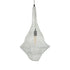 GloboStar® KENTUCKY 01871 Vintage Κρεμαστό Φωτιστικό Οροφής Μονόφωτο 1 x E27 AC220-240V IP20 - Φ35 x Υ60cm - Μπεζ Εκρού Μεταλλικό Πλέγμα - 5 Χρόνια Εγγύηση - ledmania.gr