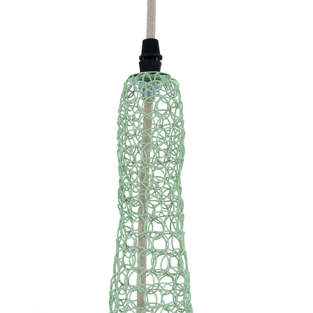 GloboStar® KENTUCKY 01873 Vintage Κρεμαστό Φωτιστικό Οροφής Μονόφωτο 1 x E27 AC220-240V IP20 - Φ35 x Υ60cm - Apple Green Μεταλλικό Πλέγμα - 5 Χρόνια Εγγύηση - ledmania.gr